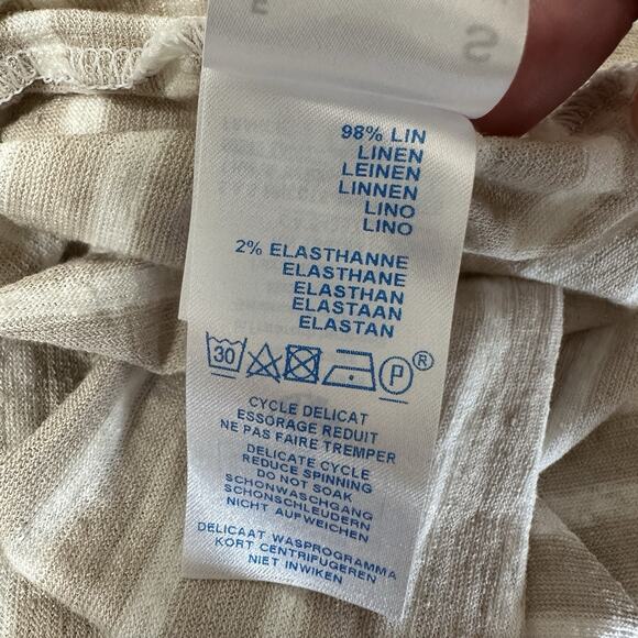 Jenni Kayne Saint James Top Women Small Oatmeal Striped Linen Rue Tee Preppy - Picture 14 of 16